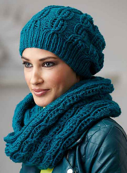 Free Knitting Pattern for Northern Lace Hat and Loop Scarf