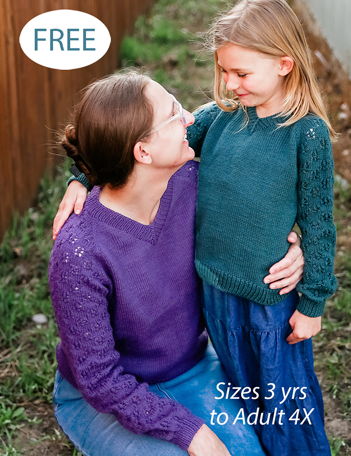 Free Saffron Pullover Sweater Knitting Pattern Family Size Sweater