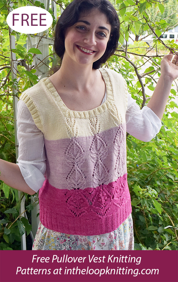 Free Sakura  Vest  Knitting Pattern