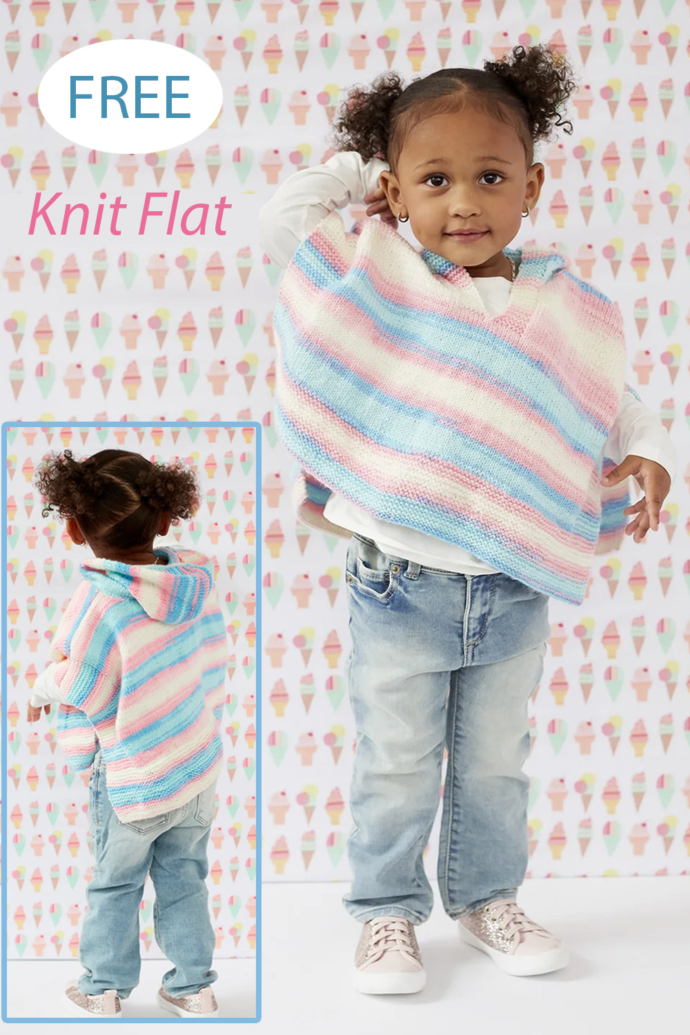 Free Salida Hooded Popover Child Poncho Knitting Pattern