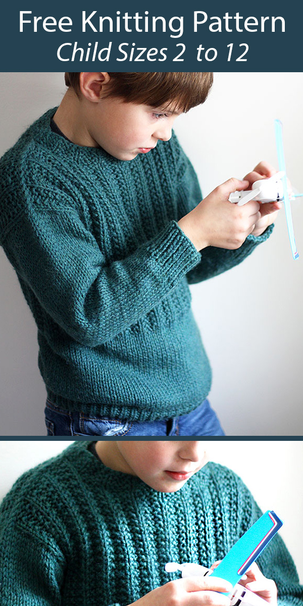 Free Sam Sweater Knitting Pattern Child Sizes 2 to 12