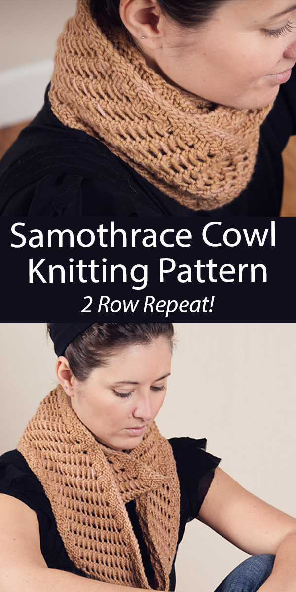 Samothrace Cowl Knitting Pattern 2-Row Repeat