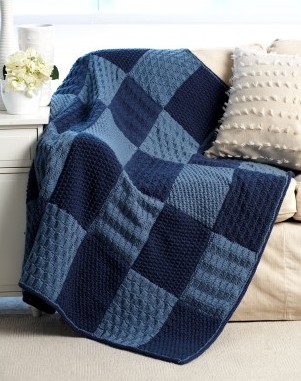 Free knitting pattern for Checkerboard Sampler Blanket with 
