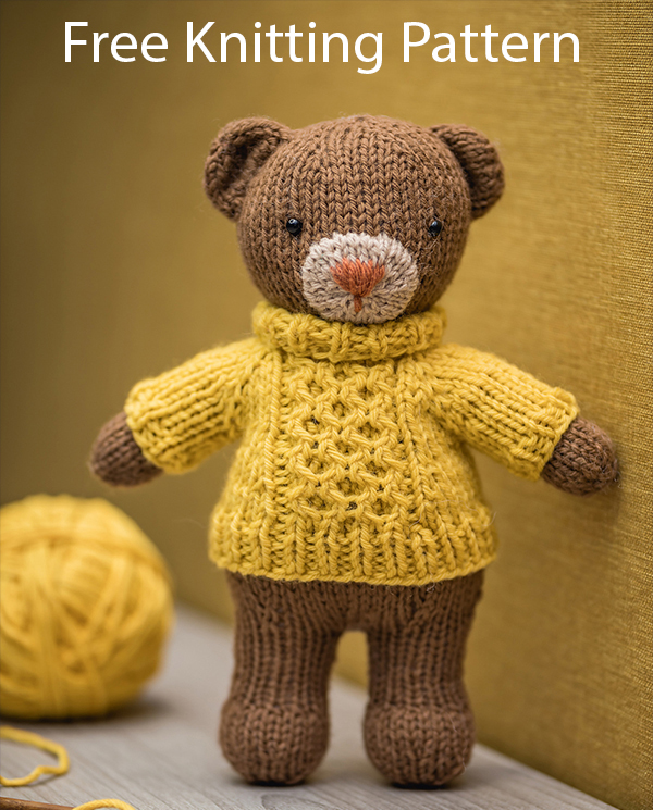 Free Teddy Bear in Sweater Knitting Pattern Sancho