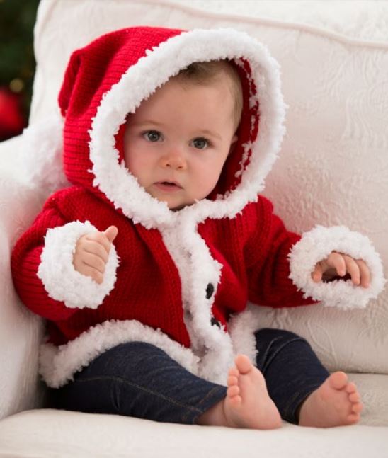 Free Knitting Pattern for Santa Baby Sweater