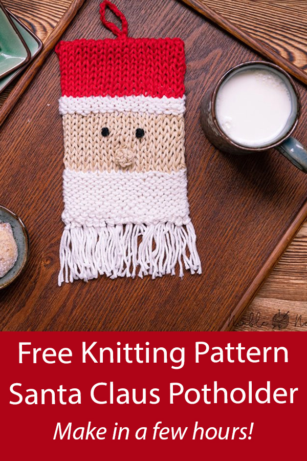 Free Christmas Knitting Pattern Santa Claus Potholder