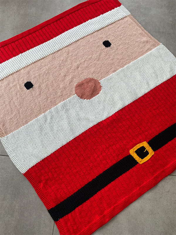 Santa Claus Father Christmas Blanket Knitting Pattern