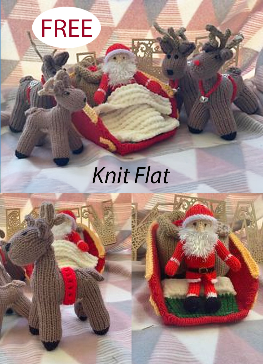 Sleigh Reindeer Toys Knitting Pattern