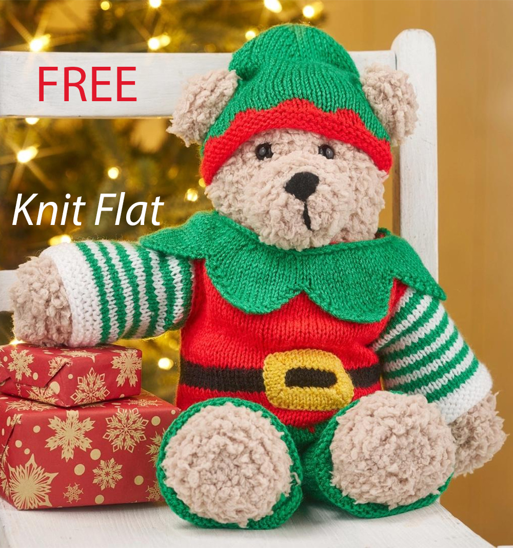 Free Christmas Elf Santa's Helper Bear Knitting Pattern