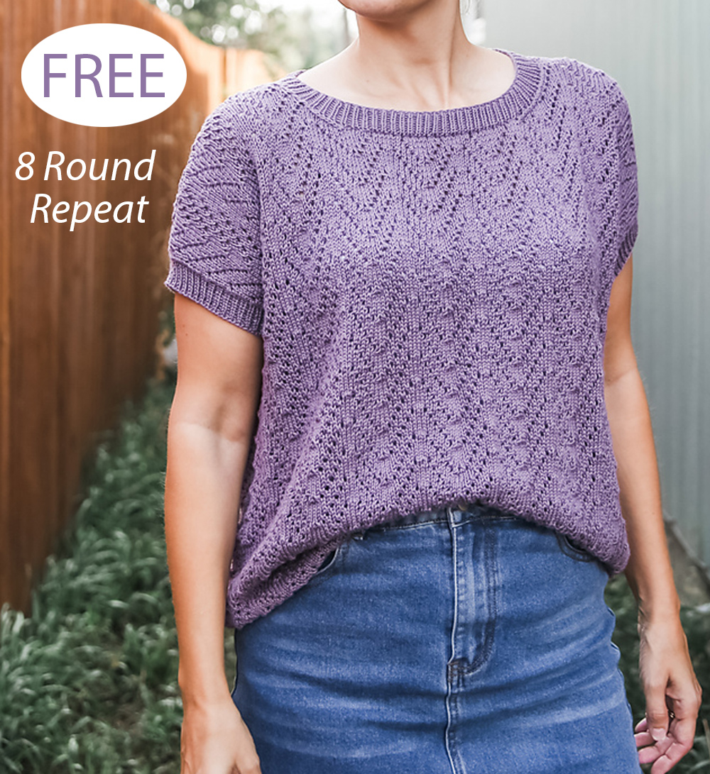 Free Women's Lace Sarah Tee Top Knitting Pattern 