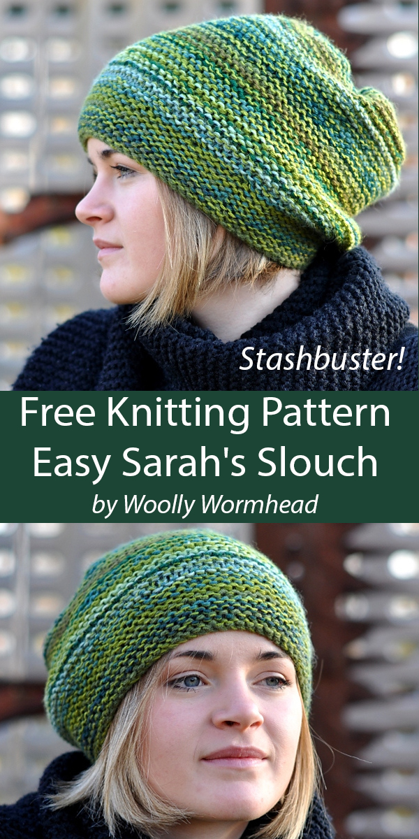 Sarah's Slouch Hat Free Knitting Pattern Easy Stashbuster