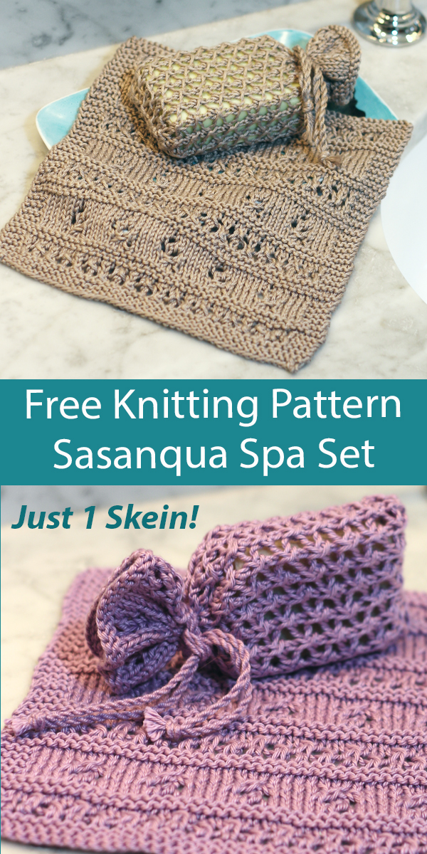 Free Knitting Pattern Sasanqua Spa Set