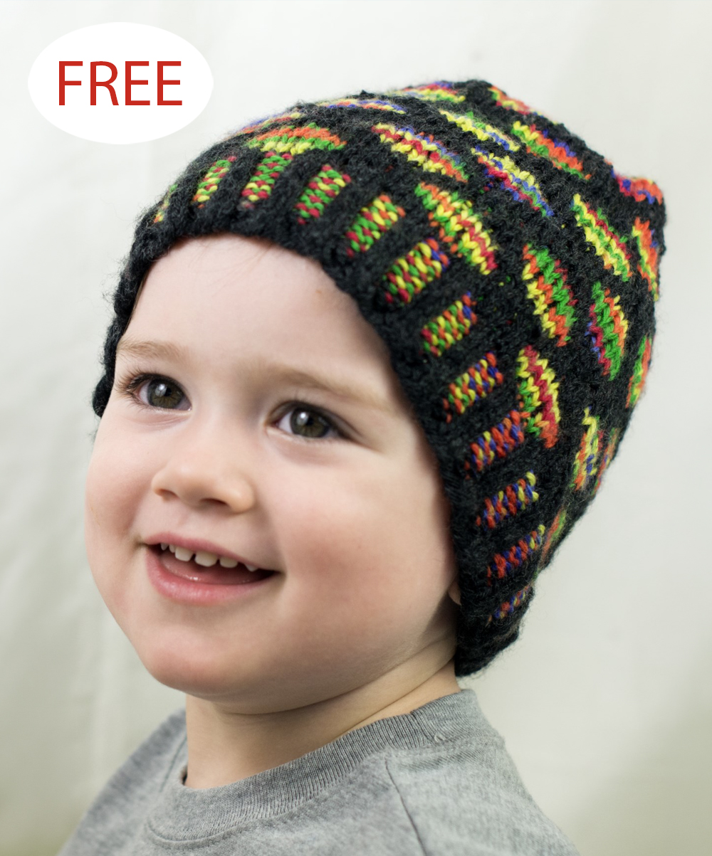 Free Savor the Spectrum Hat Knitting Pattern Polka Dot