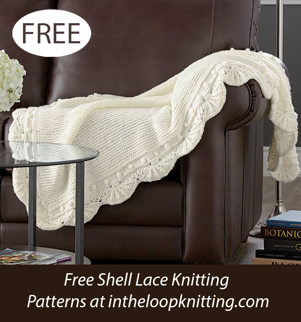Free Scalloped Aran Throw Knitting Pattern