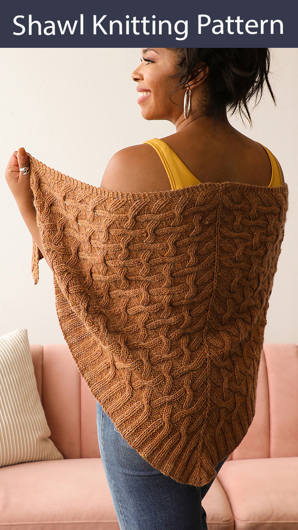 Shawl Knitting Pattern Triangle Cable Scapolite Shawl