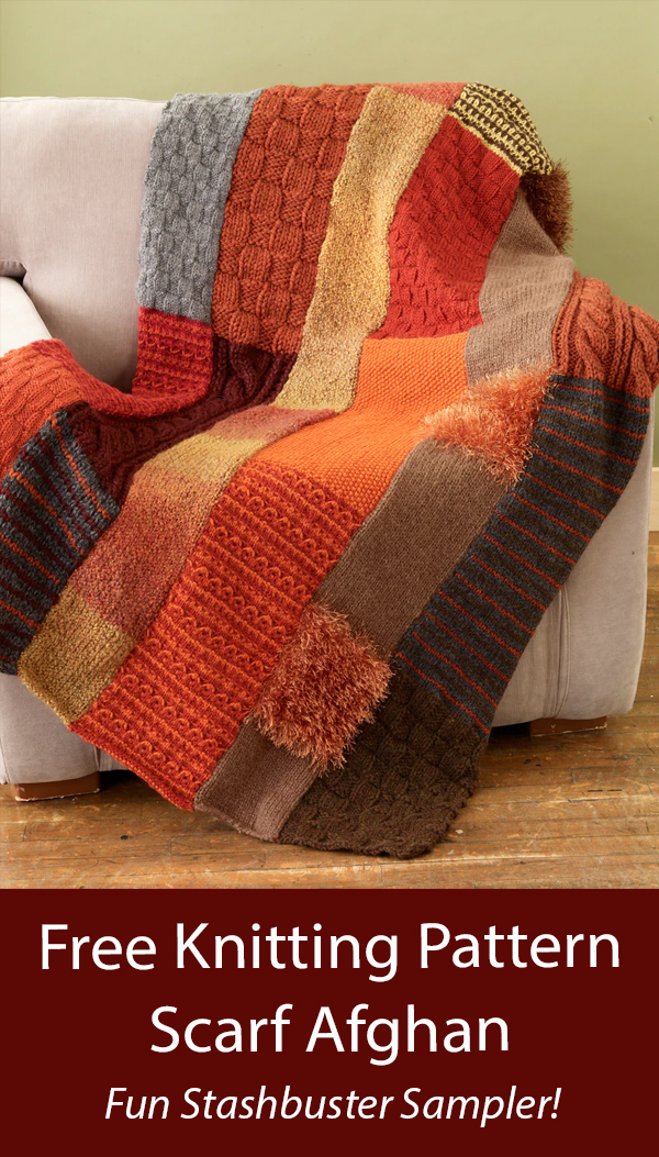 Free Blanket Knitting Pattern Scarf Afghan Stashbuster