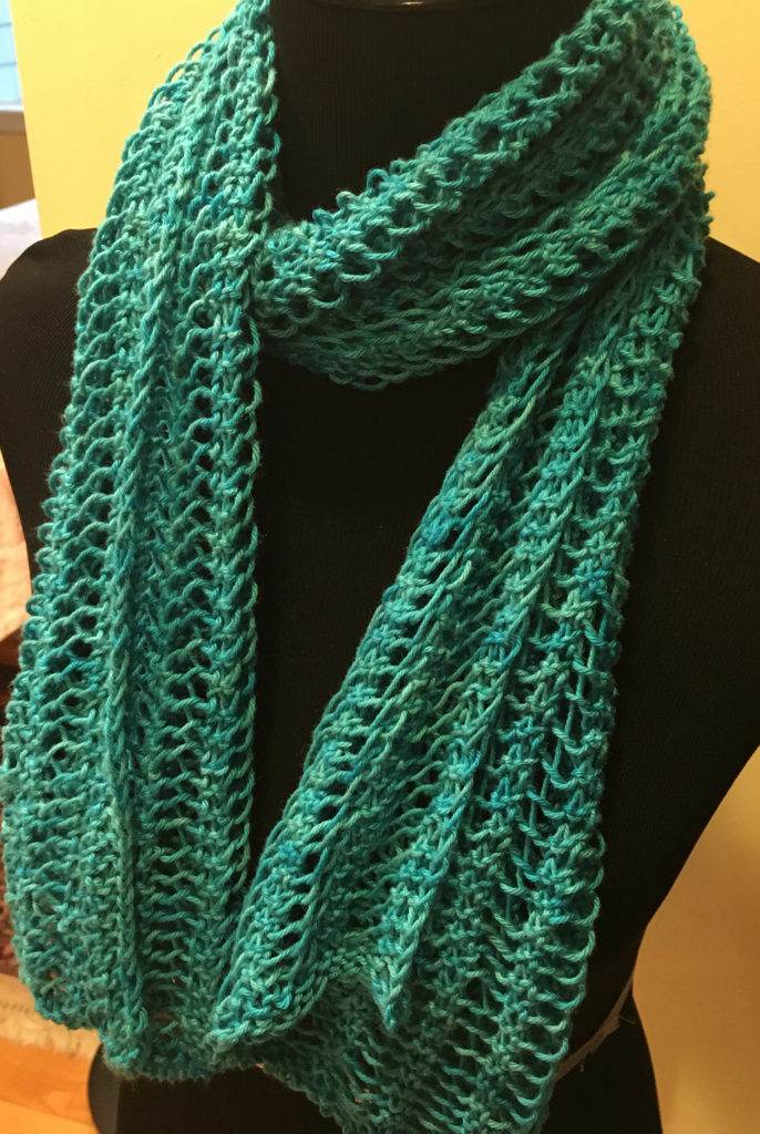 Free Knitting Pattern for One Row Repeat Lace Scarf