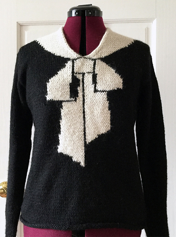 Free Knitting Pattern for Schiaparelli Bowknot Sweater
