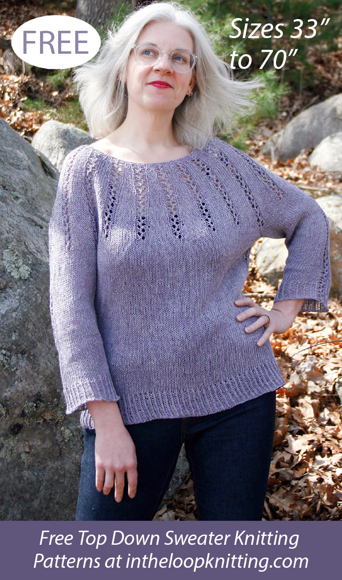 Free Woman's Top Down Sweater Knitting Pattern