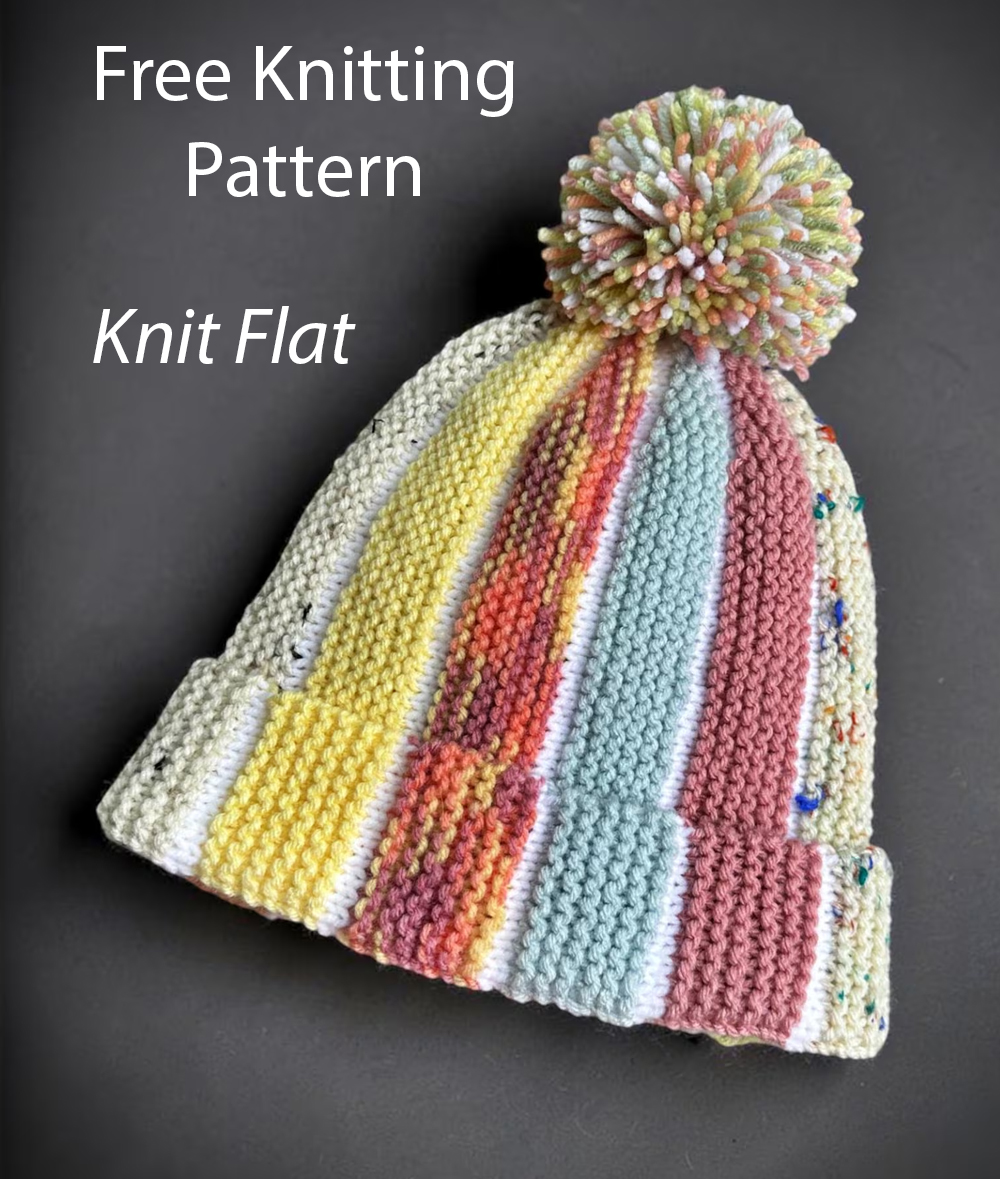 Free Knitting Pattern Scrap Yarn Beanie Hat