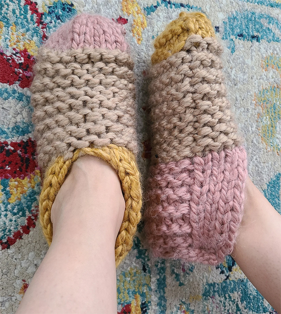 Scraptastic Slippers Knitting Pattern