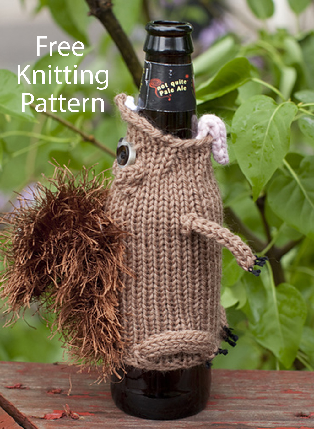 Free Knitting Pattern Scrat and Squirrel Beer Bottle Cozy