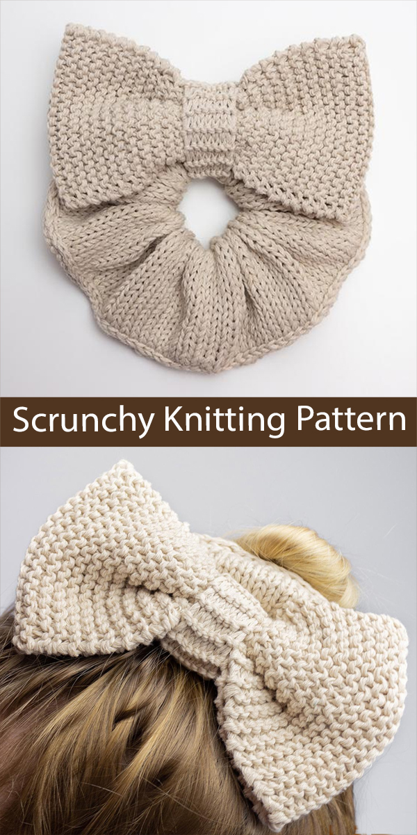 Scrunchie Knitting Pattern Bow Scrunchy Hair Tie