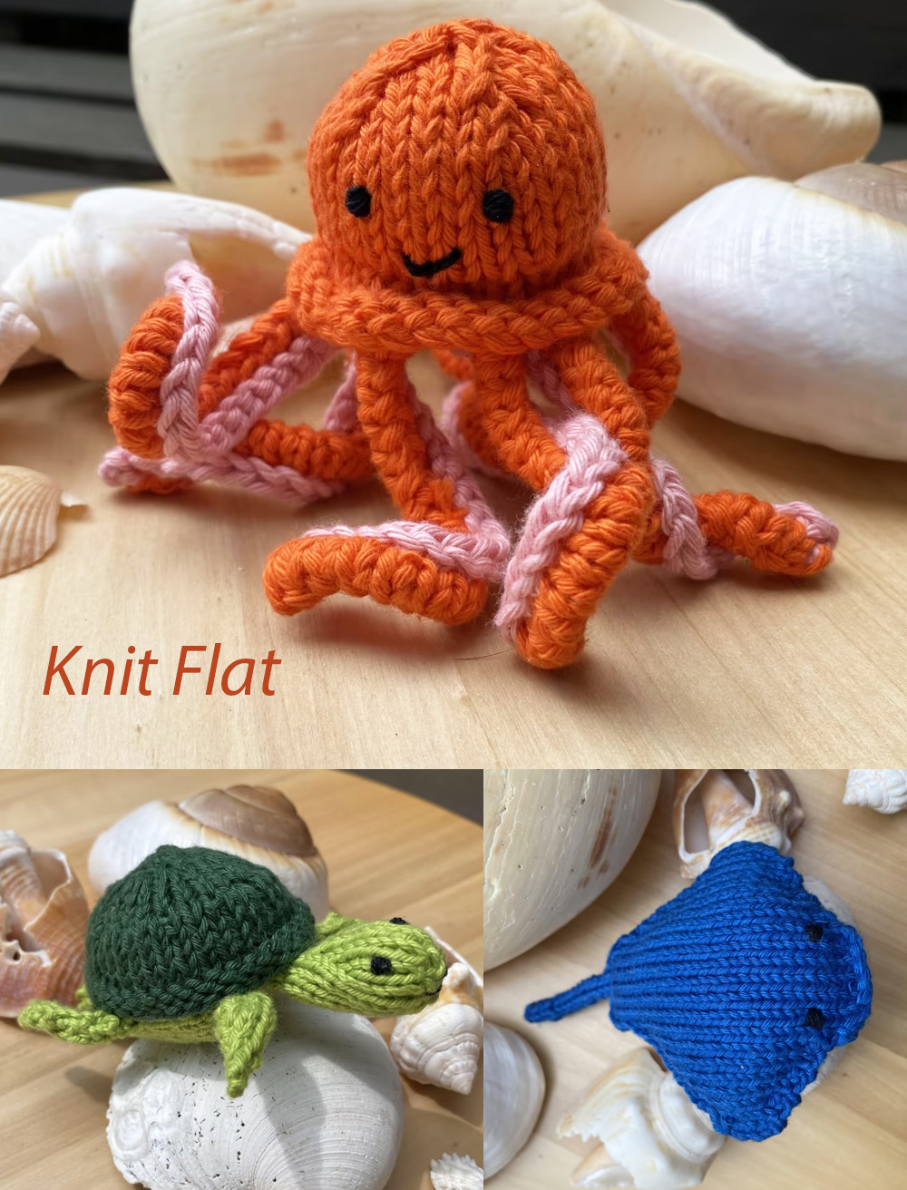Free Sea Creatures Trio Knitting Pattern