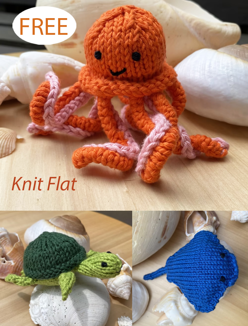 Free Sea Creatures Trio Knitting Pattern