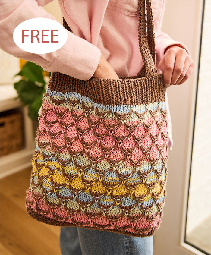 Free Sea Scales Tote Knitting Pattern