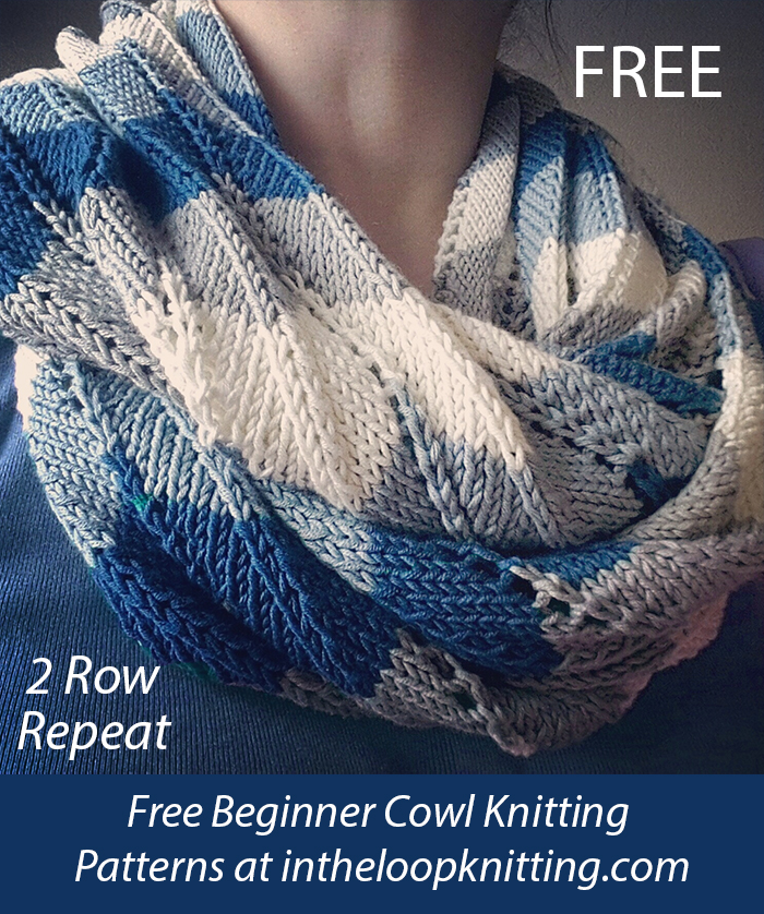 Free Easy Sea Wave Infinity Scarf Cowl Knitting