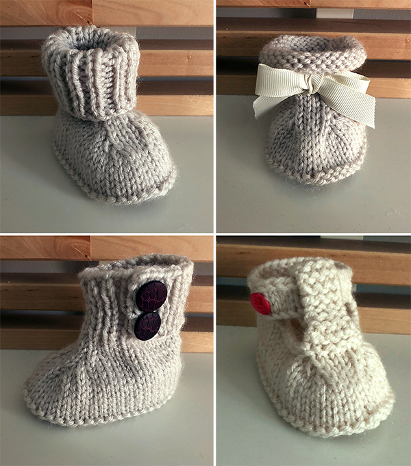 free knitting pattern for baby booties on two needles