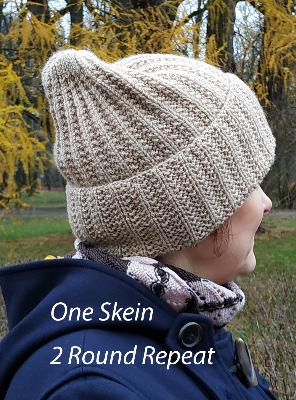 Knitting Pattern Seamless Hat Two Row Repeat