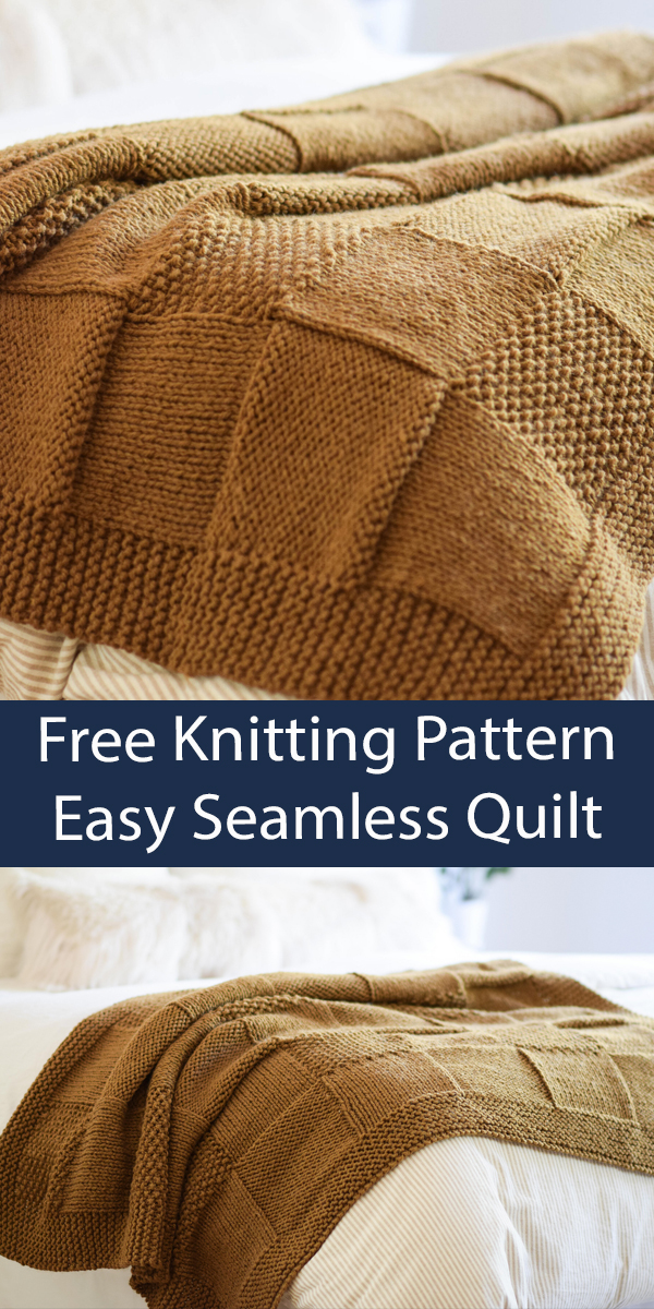 Free Blanket Knitting Pattern Easy Seamless Quilt