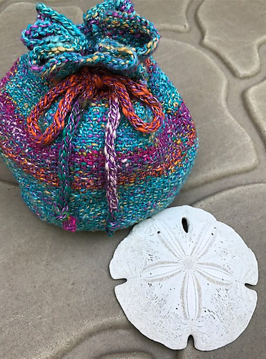 Free Knitting Pattern for Linen Stitch Seashell Bag