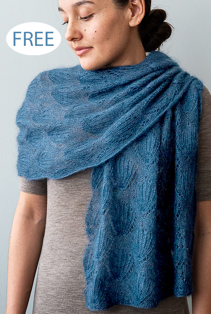 Free Seashell Lace Wrap Knitting Pattern