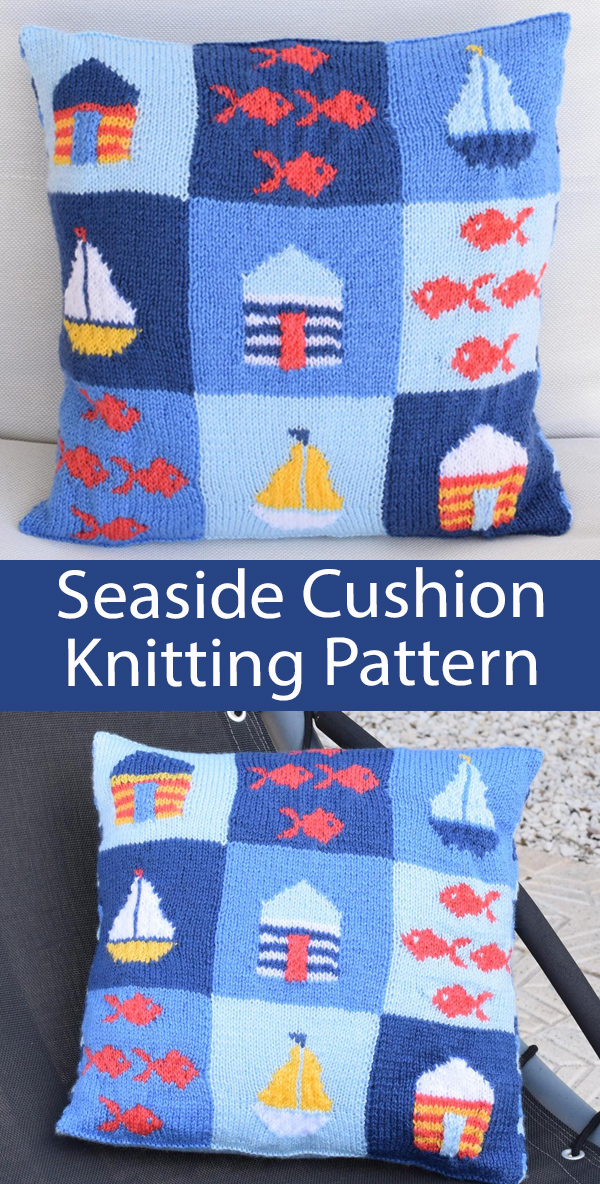 Pillow Knitting Pattern Seaside Cushion