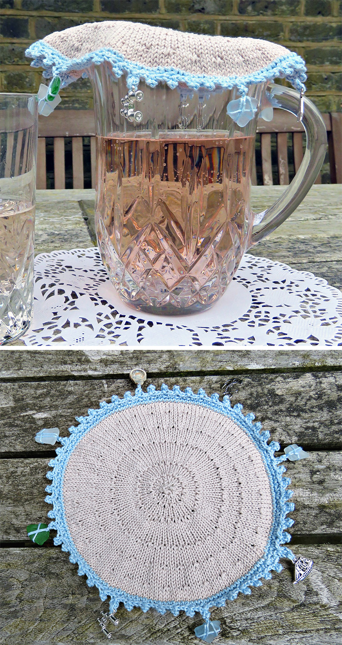 Free Knitting Pattern for Seaside Jug Cover