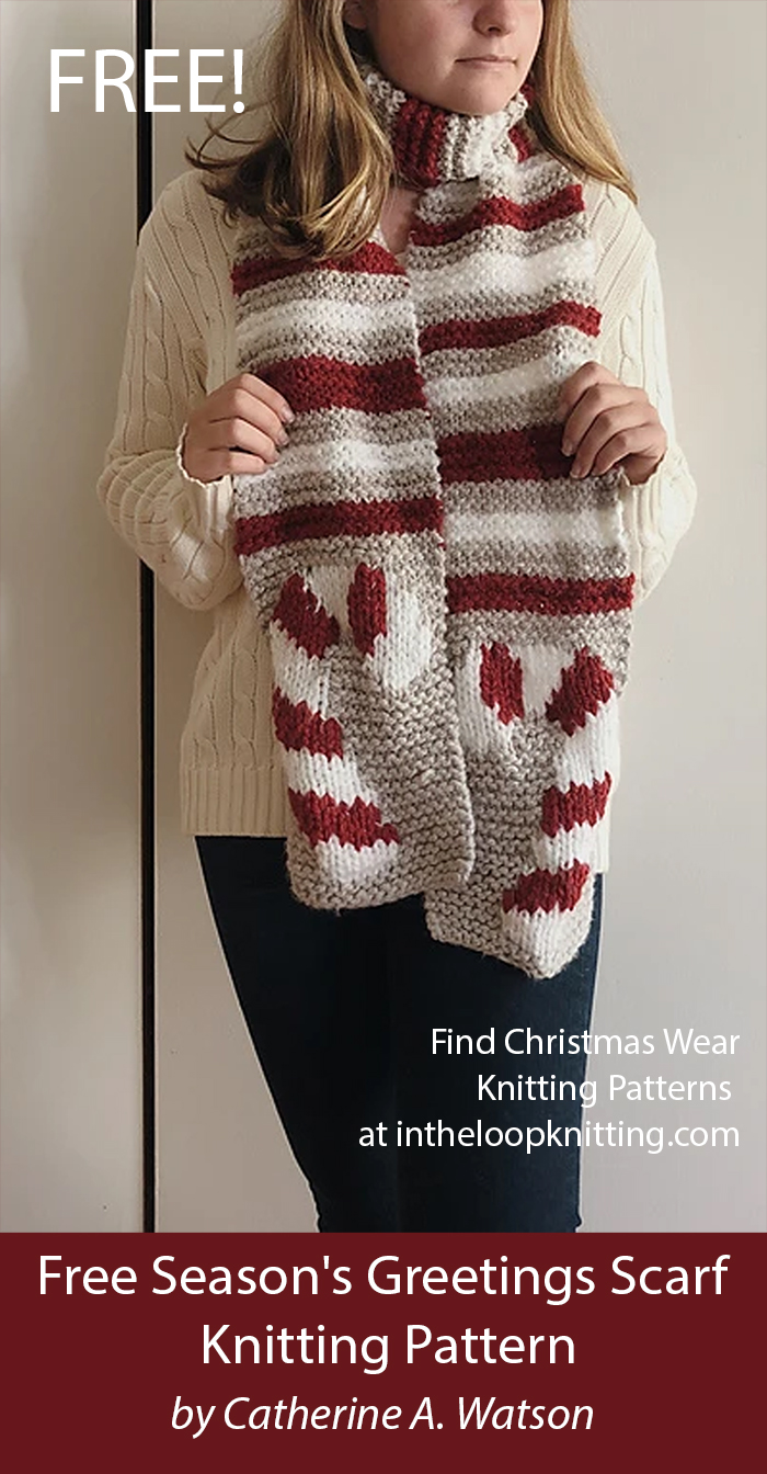 Free Christmas Scarf Knitting Pattern Season's Greetings Scarf
