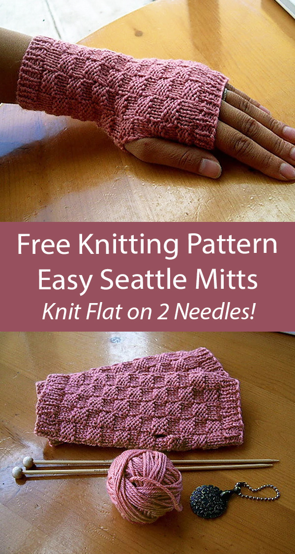 Free Mitts Knitting Pattern Seattle Fingerless Mitts Knit Flat