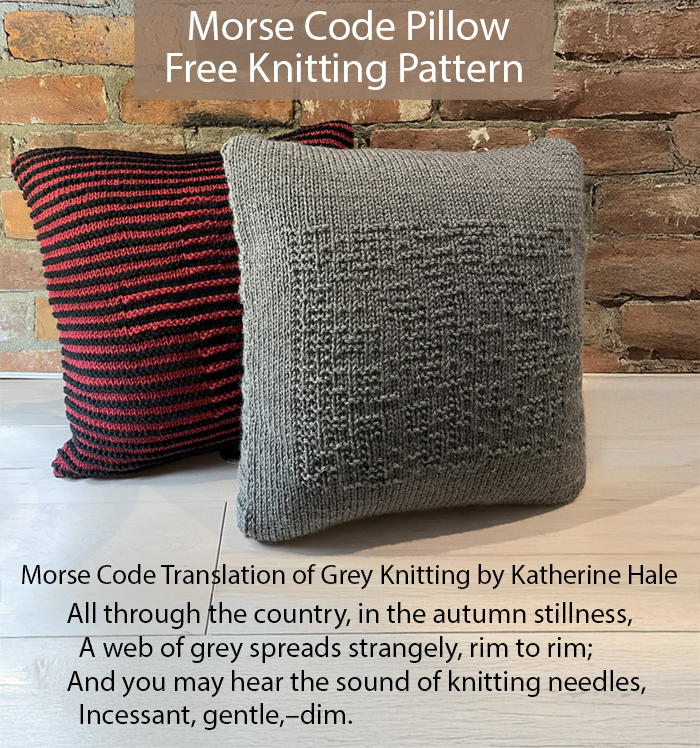 Free Knitting Pattern Secret Message Pillow Cover