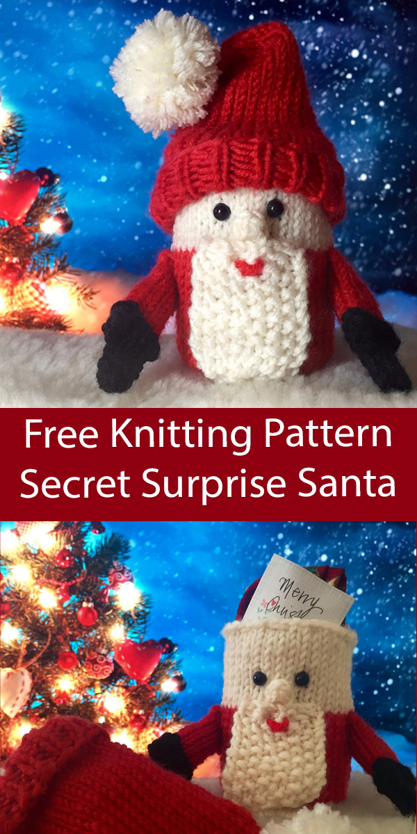 Free Christmas Knitting Pattern Secret Surprise Santa Box