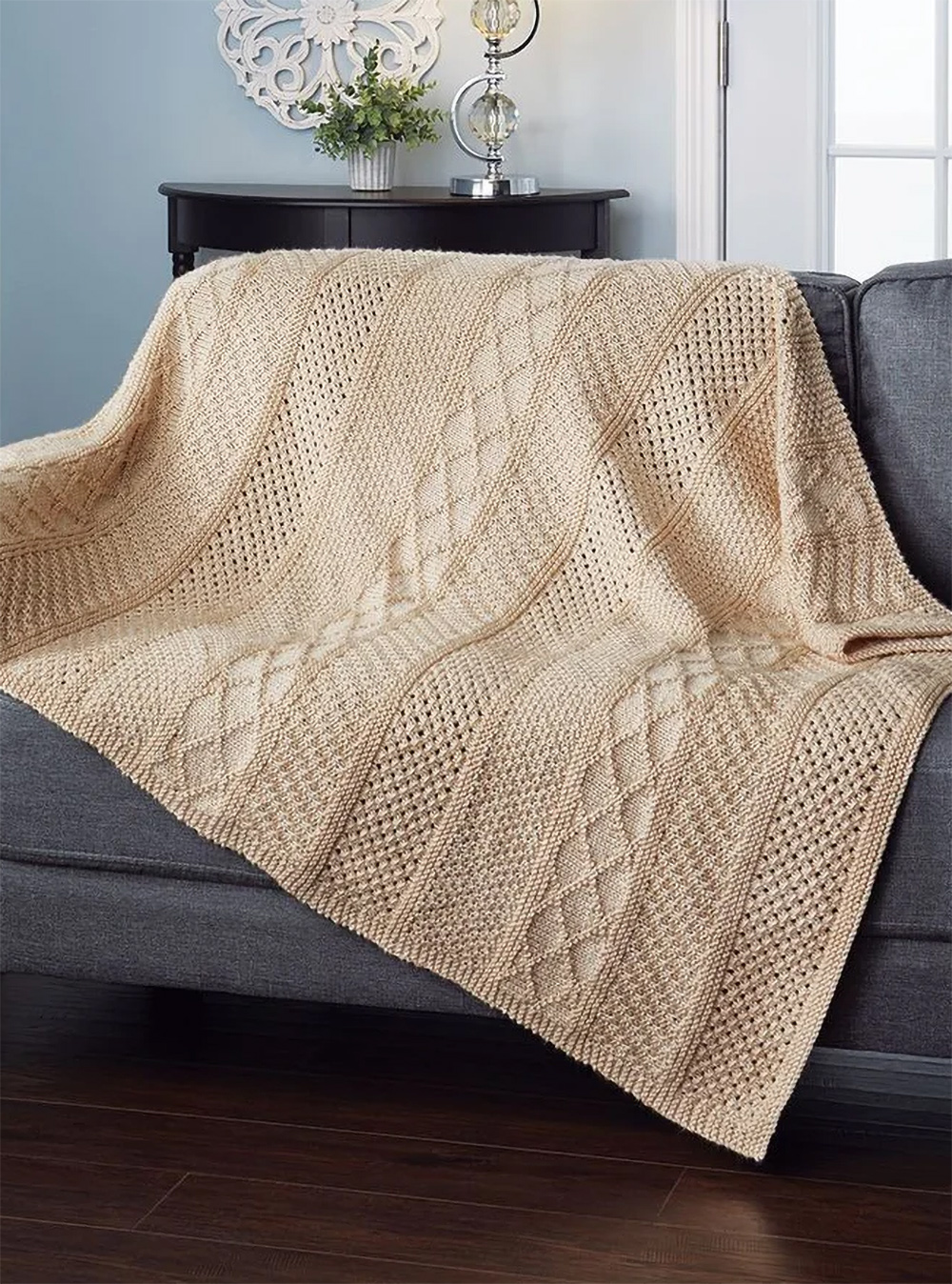Section by Section Throw Knitting Pattern