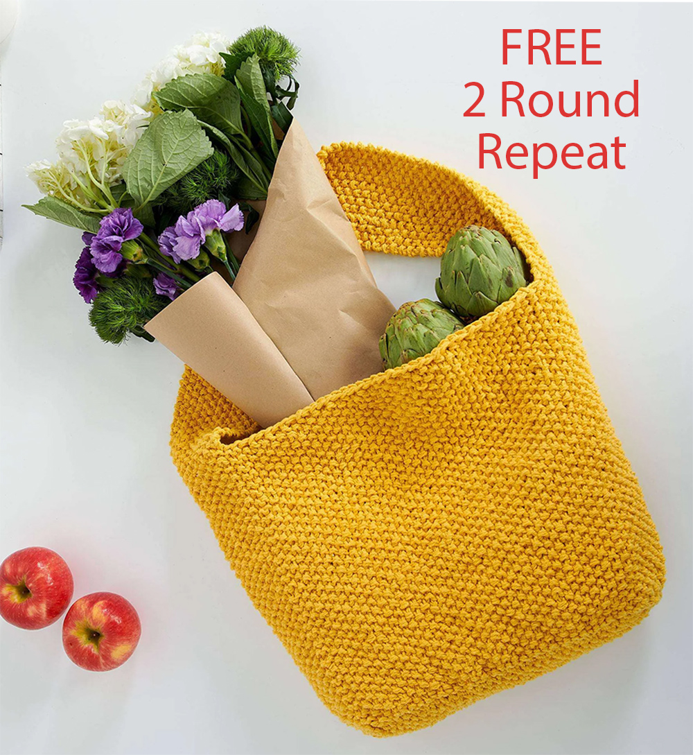 Free Seed Stitch Tote Bag Knitting Pattern 