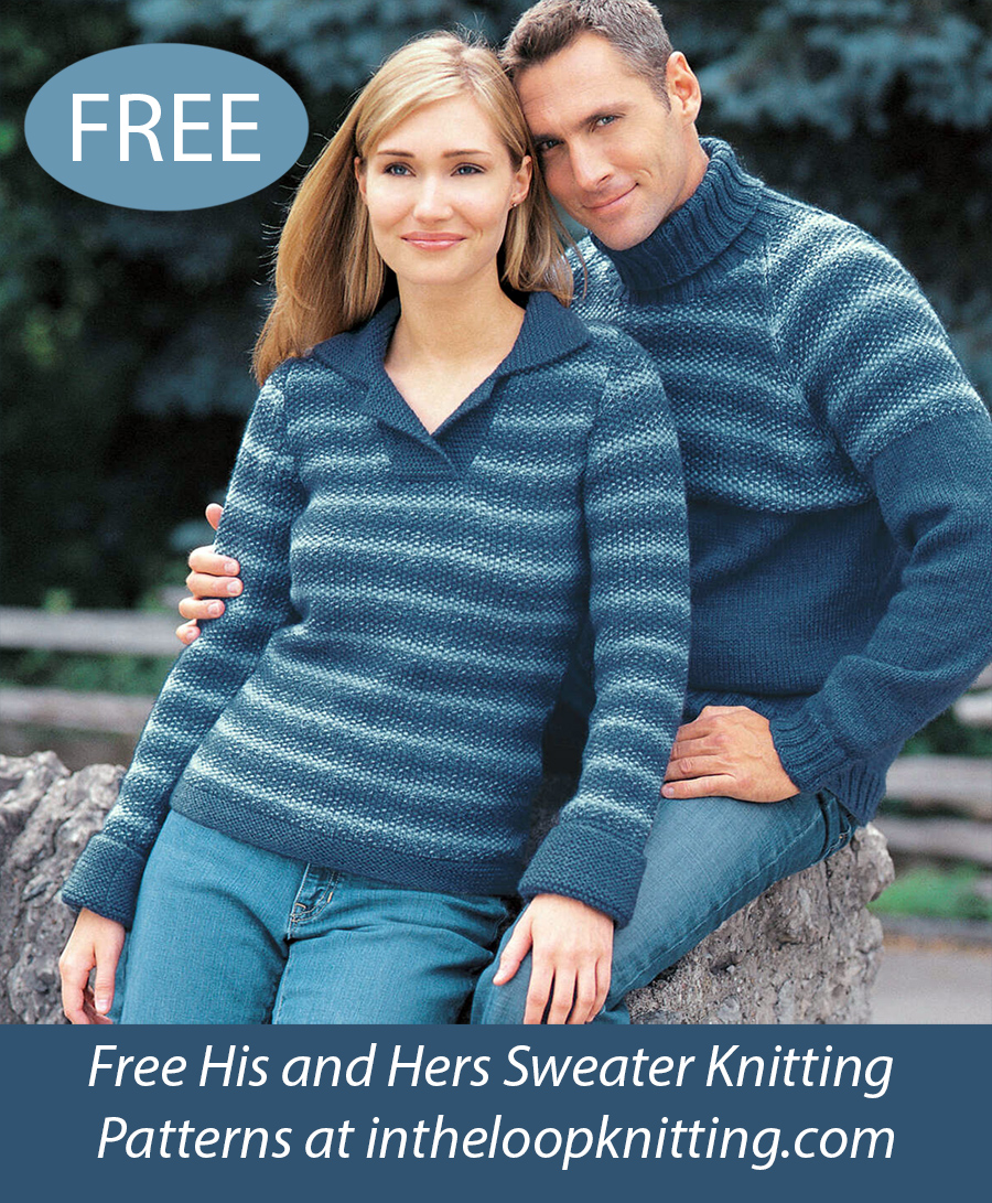 Free Seed Stitch Stripe Sweater Knitting Pattern for Men and Women