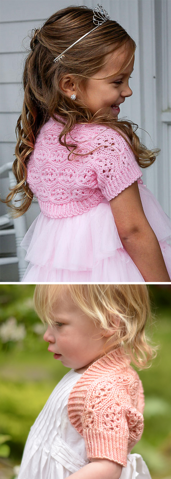 Knitting Pattern for Seedling Shrug for Babies and Children