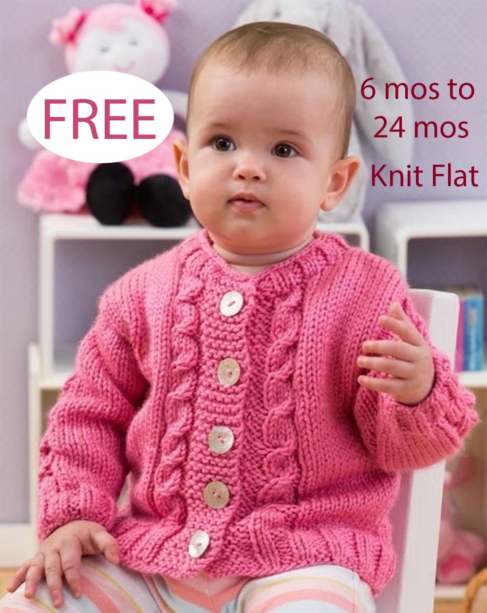 Free Seeds of Spring Baby Cardigan
 Knitting Pattern