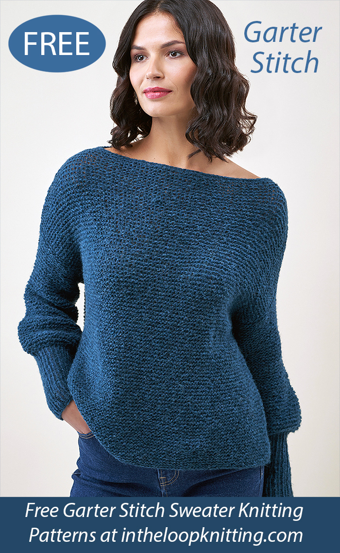 Free Selma Women's Sweater Knitting Pattern in Garter Stitch