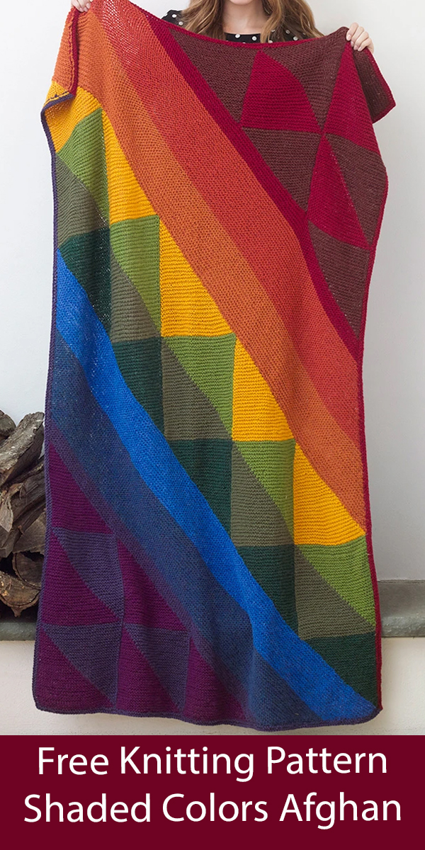 Free Blanket Knitting Pattern Shaded Colors Afghan Stasbuster