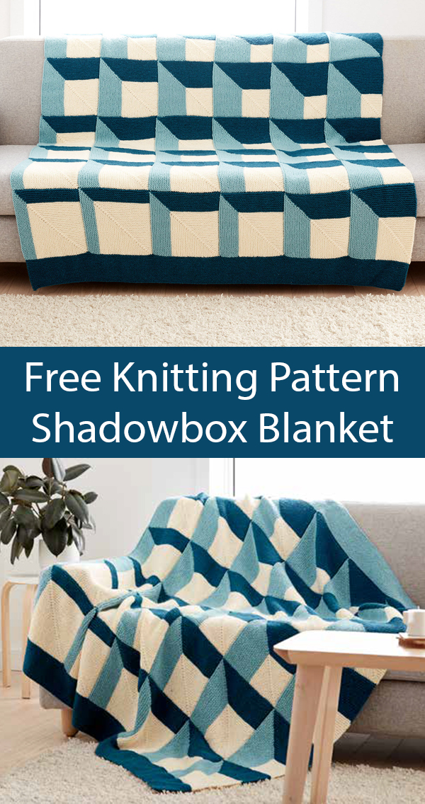 Shadowbox Blanket Free Knitting Pattern